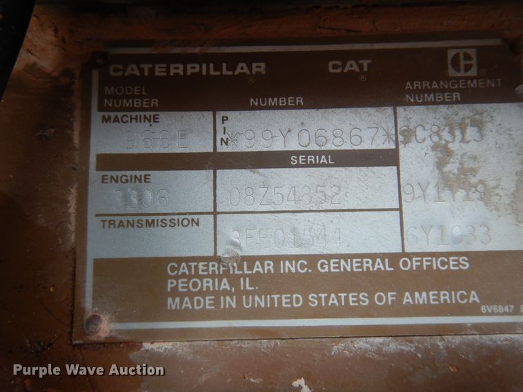 image for item DK3607 1989 Caterpillar 966E  wheel loader