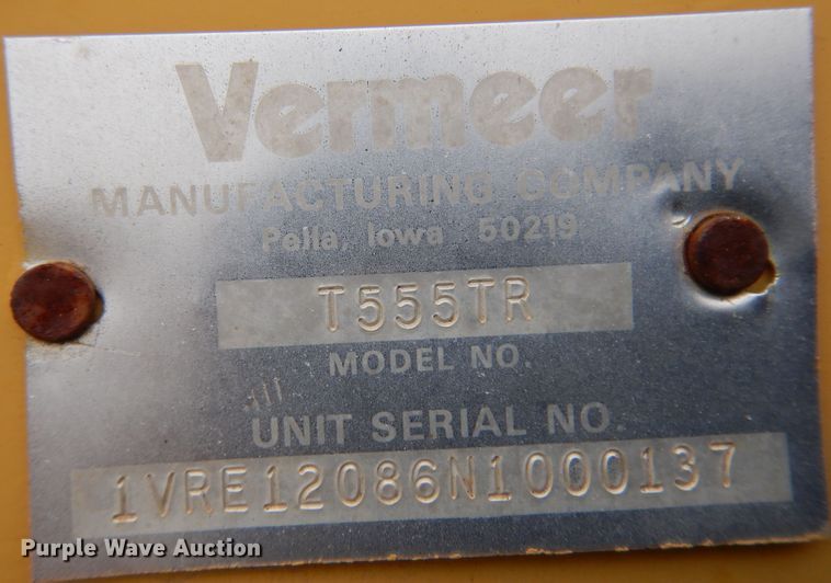 image for item DK3625 1992 Vermeer T555  trencher