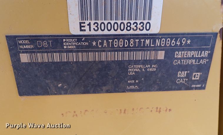 image for item DK3630 2012 Caterpillar D8T  dozer
