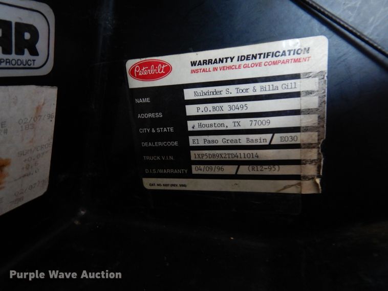 image for item DK0308 1996 Peterbilt 379  semi truck