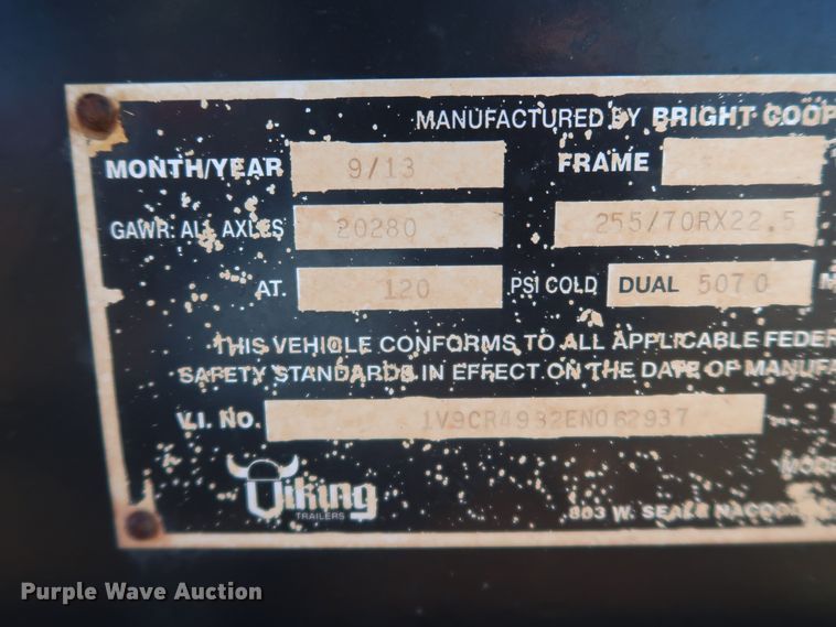 image for item DK3485 2014 Viking  drop deck equipment trailer