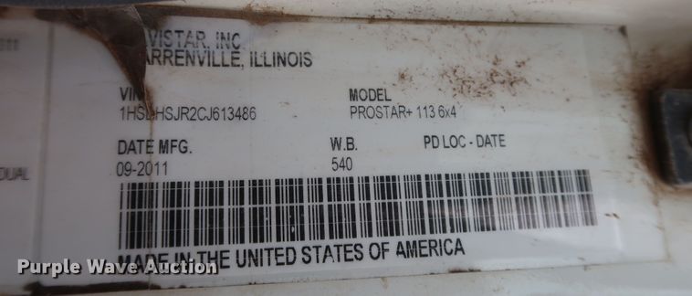 image for item DK3678 2012 International ProStar Plus 122  semi truck