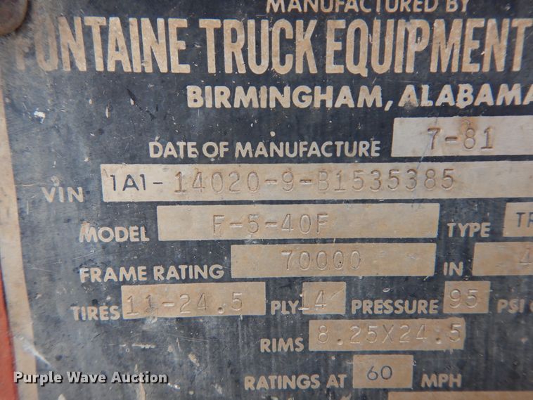 image for item DK8263 1981 Fontaine F5-40  flatbed trailer