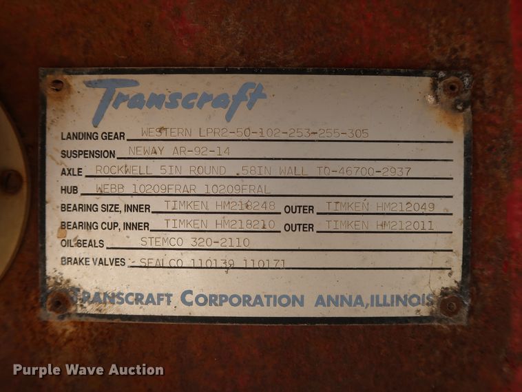 image for item IY9108 1993 Transcraft  flatbed trailer