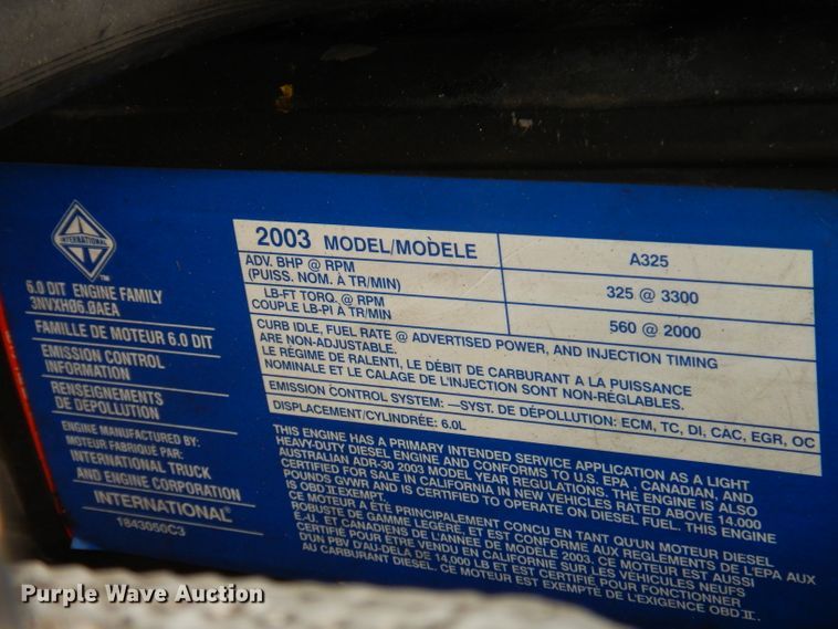 image for item JK9497 2003 Ford F550 Super Duty XL  truck cab and chassis