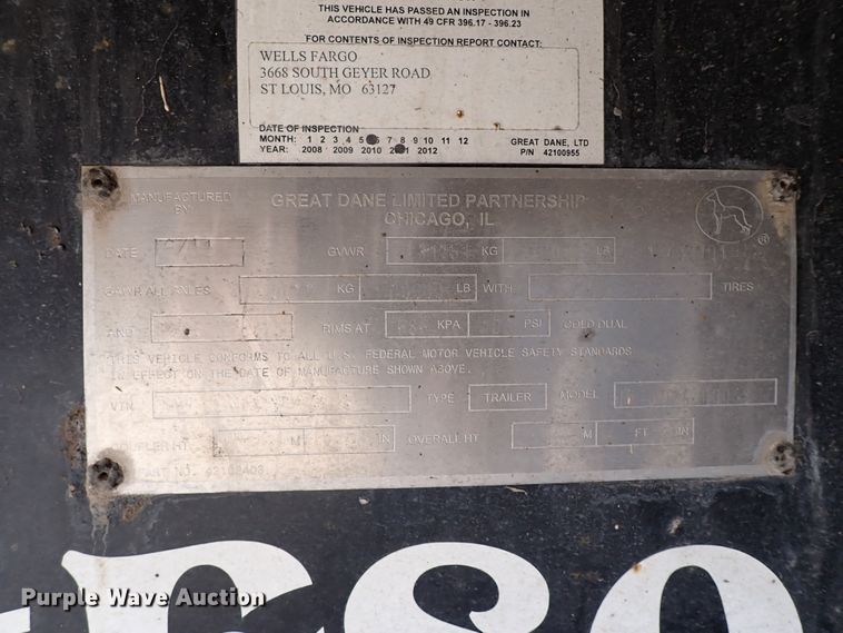 image for item JO9604 2012 Great Dane  flatbed trailer