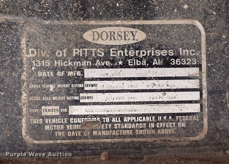 image for item JO9608 2013 Dorsey  drop deck trailer