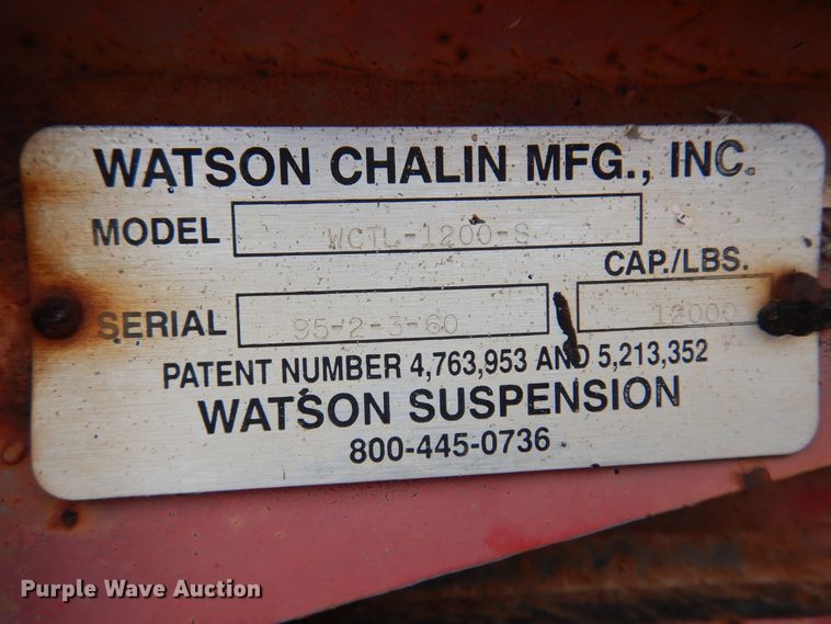 image for item KJ9591 Watson Chalin WCTL-1200-S lift axle assembly
