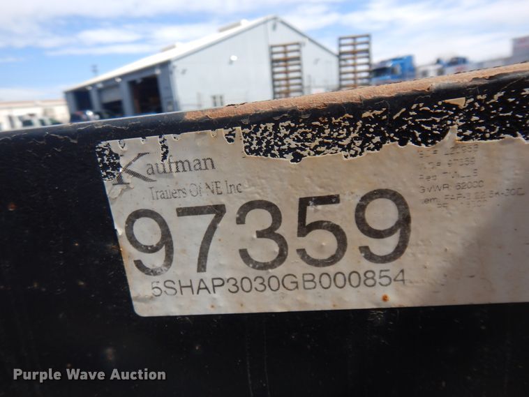 image for item KU9679 2016 Kaufman  equipment trailer