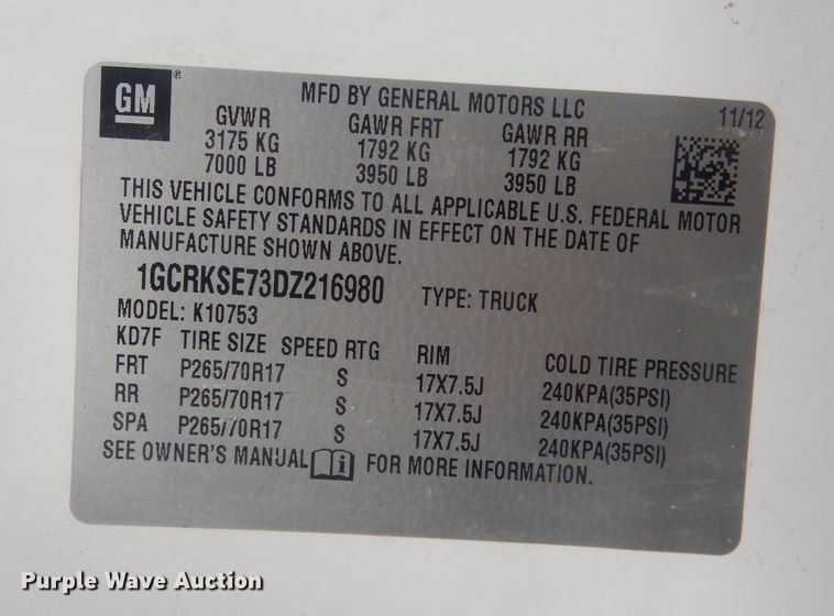 image for item DJ1295 2013 Chevrolet Silverado 1500  Ext. Cab pickup truck