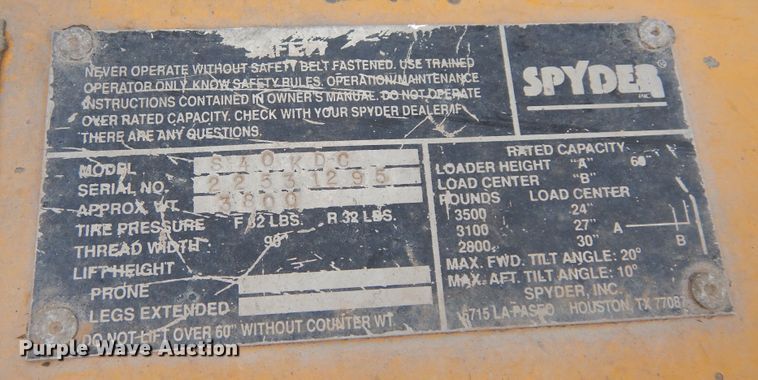 image for item DK8262 Spyder S40KDC  forklift