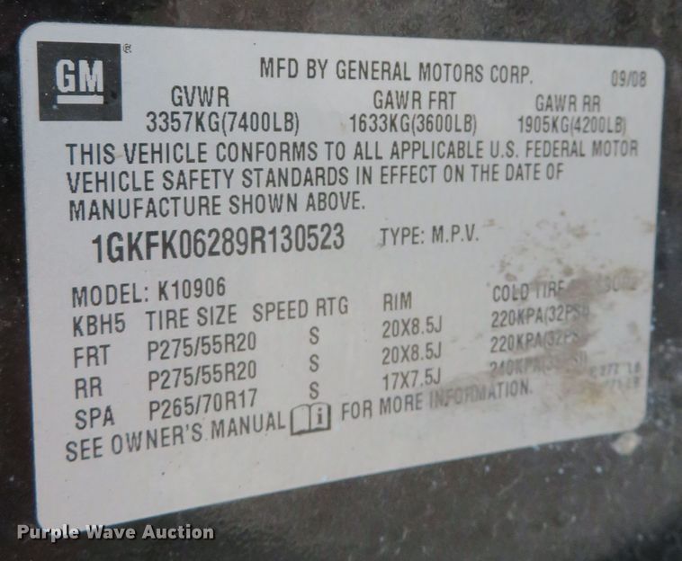 image for item DN7936 2009 GMC Yukon Denali XL  SUV