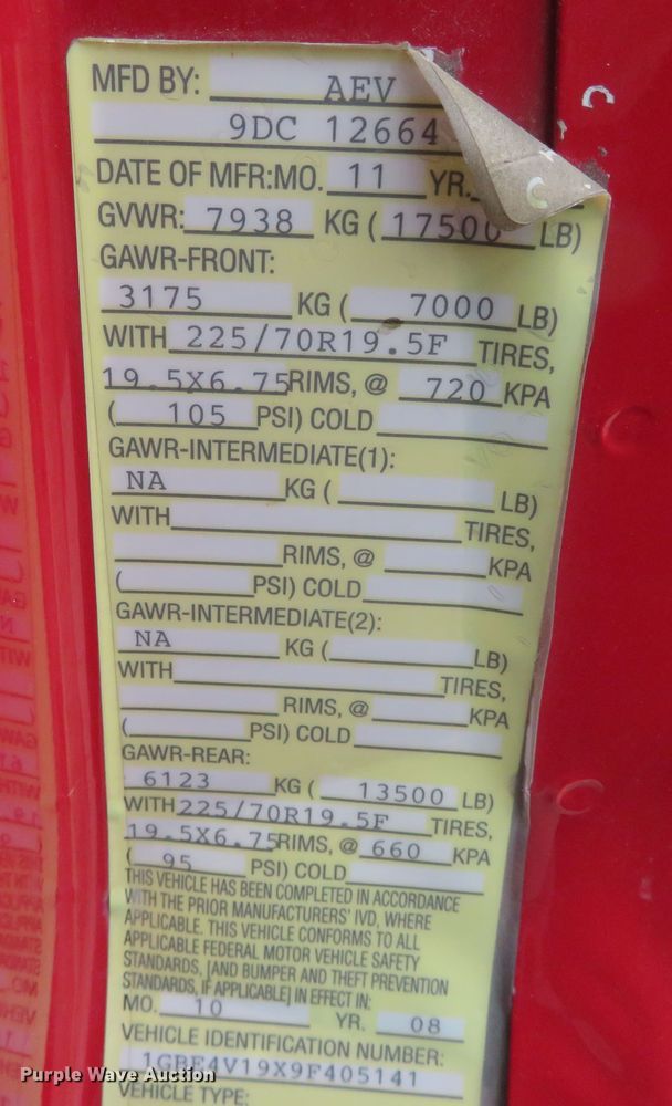 image for item DN7938 2009 Chevrolet C4500  dump truck