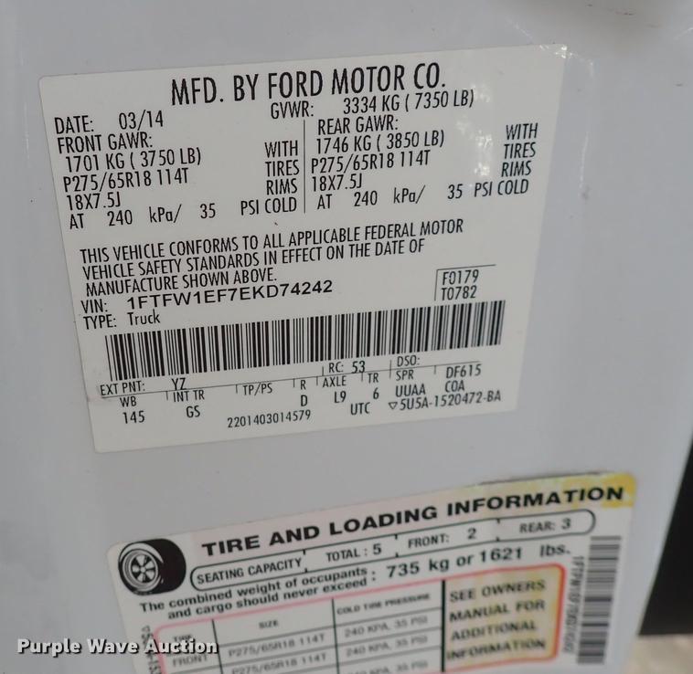 image for item DP4517 2014 Ford F150  SuperCrew pickup truck