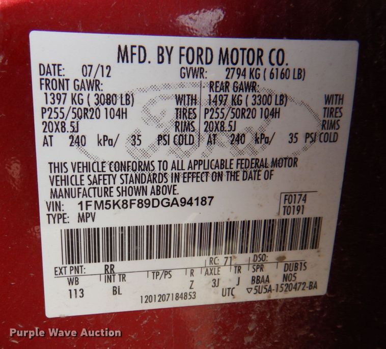 image for item DP5422 2013 Ford Explorer Limited  SUV