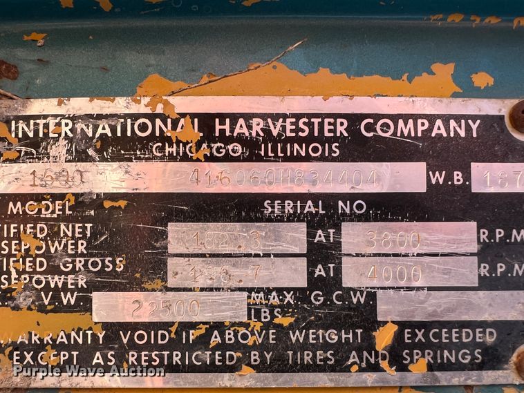 image for item EX9644 1969 International 1600  winch truck