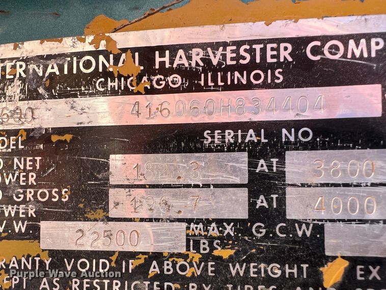 image for item EX9644 1969 International 1600  winch truck