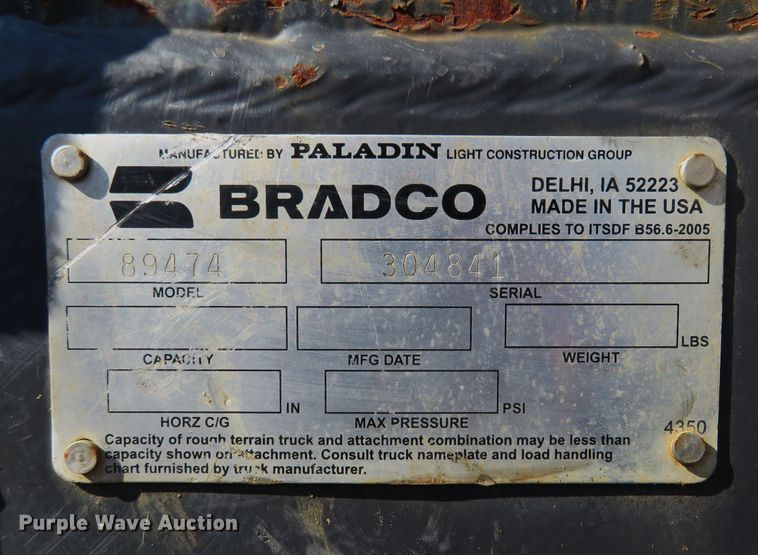 image for item FB9784 Bradco 89474  skid steer trencher