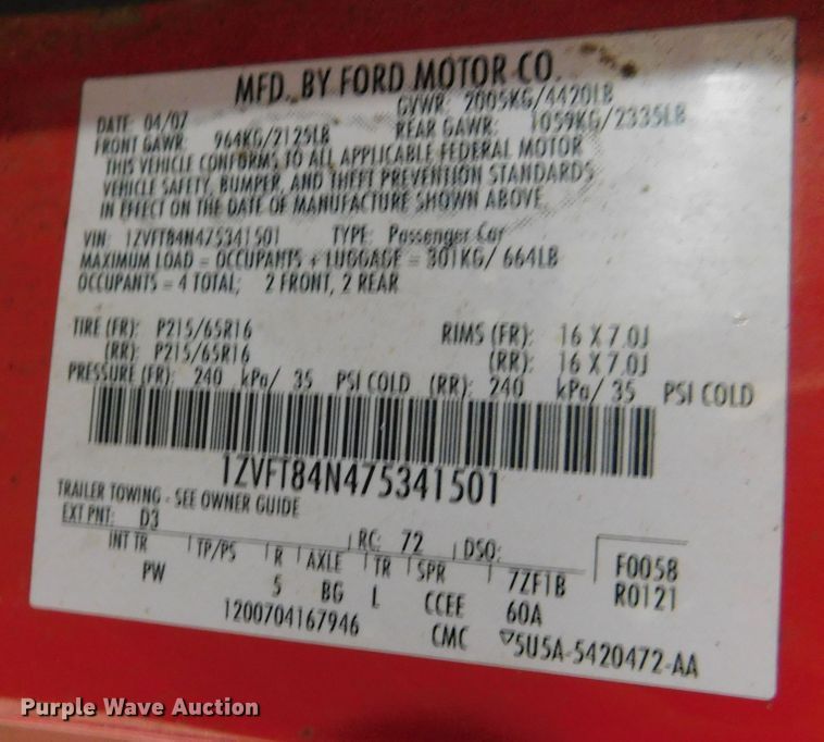 image for item GP9559 2007 Ford Mustang  convertible