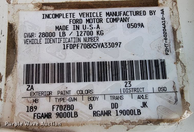 image for item HF9320 1995 Ford F700  dump flatbed truck