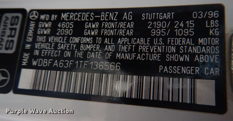 image for item IM9695 1996 Mercedes Benz SL320 Roadster  convertible