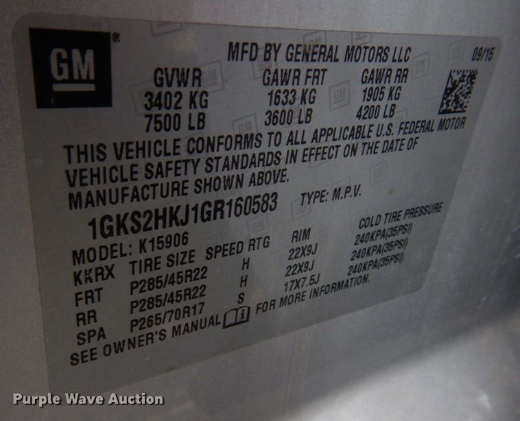 image for item IM9697 2016 GMC Yukon XL Denali  SUV