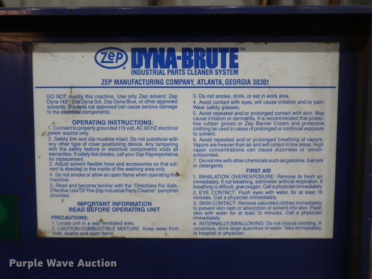 image for item IY9195 Zep Dyna-Brute  parts washer