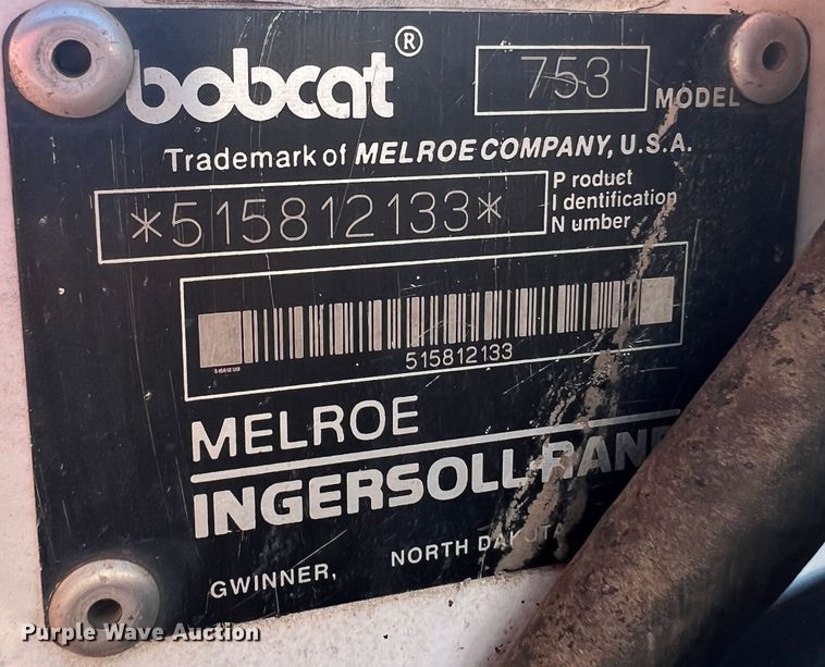 image for item JH9226 1997 Bobcat 753  skid steer loader