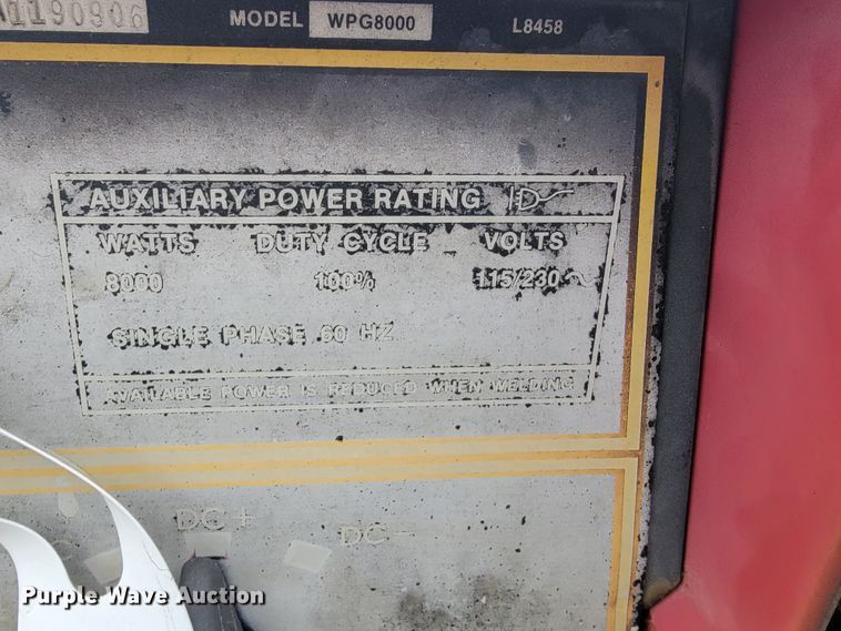 image for item JL9709 Lincoln Electric Weldanpower WPG8000  welder/generator