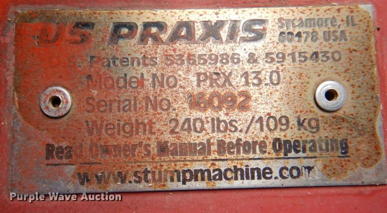 image for item JS9112 US Praxis PRX13  stump grinder
