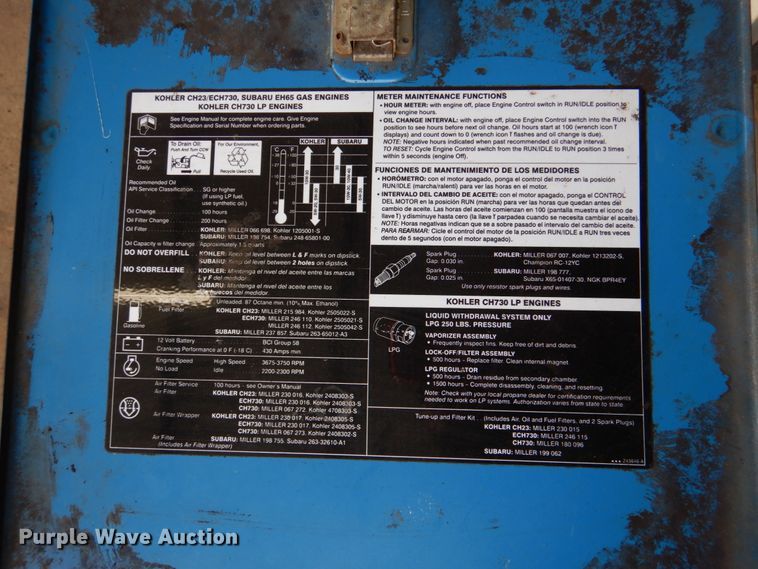 image for item JS9566 Miller Bobcat 250  welder/generator