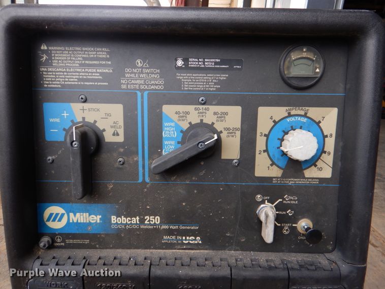 image for item JS9566 Miller Bobcat 250  welder/generator