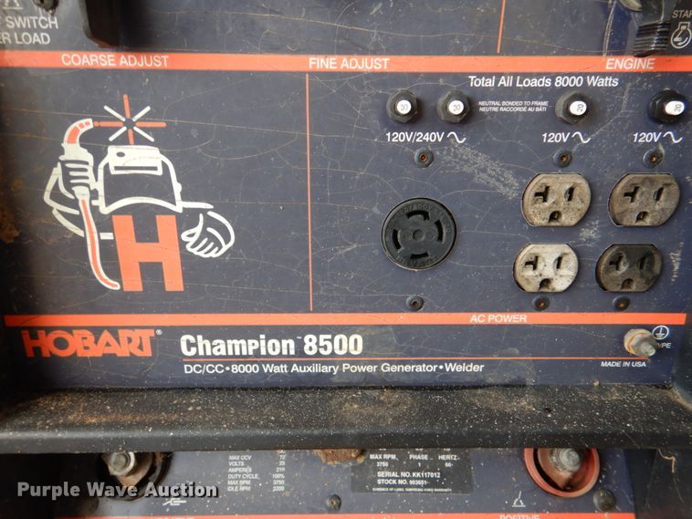image for item JS9567 Hobart 8500  welder/generator