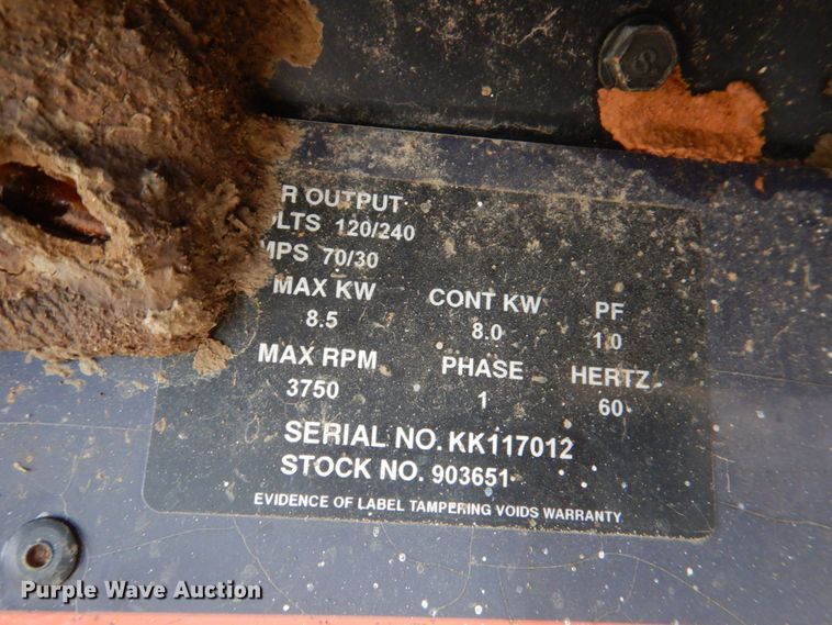 image for item JS9567 Hobart 8500  welder/generator