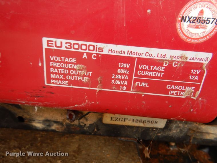 image for item JS9568 Honda 3000is  generator