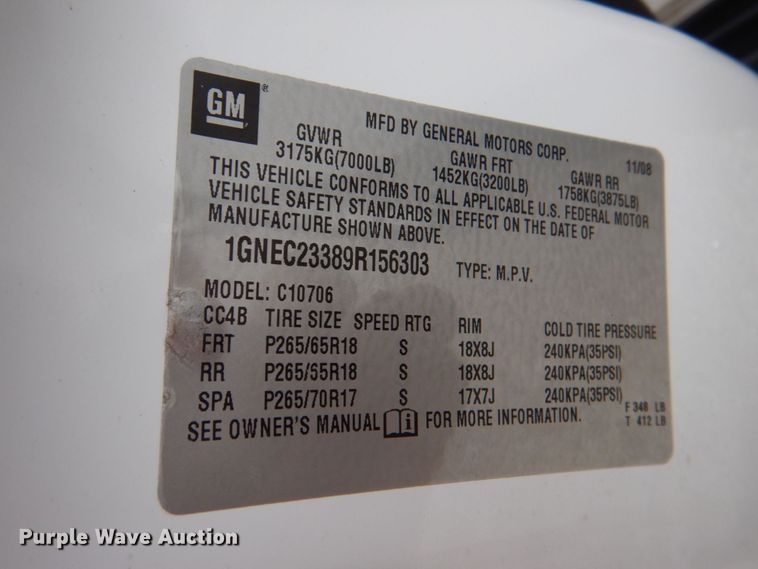 image for item JS9581 2009 Chevrolet Tahoe  SUV