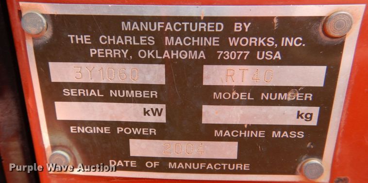 image for item KP9252 2004 Ditch Witch RT40  trencher