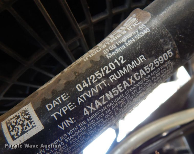 image for item KU9699 2012 Polaris Sportsman 550  ATV