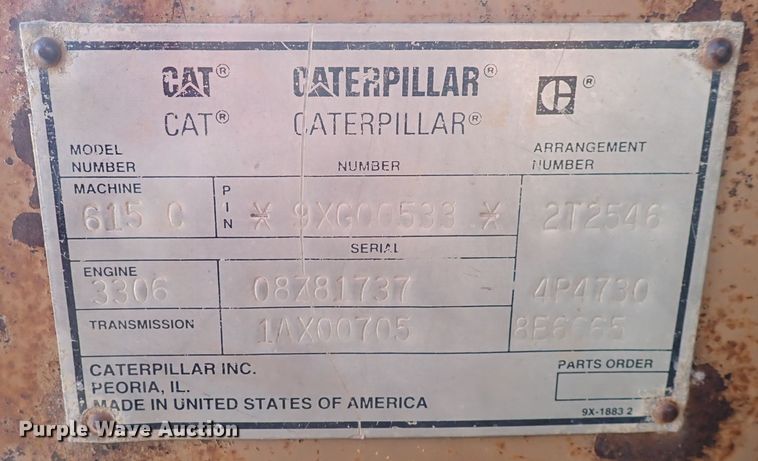 image for item DC4014 1994 Caterpillar 615C Series II  water wagon