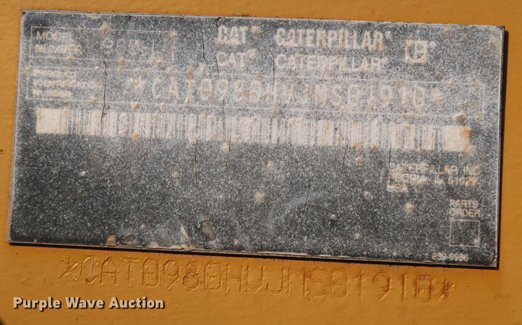 image for item DK3642 2007 Caterpillar 980H  wheel loader