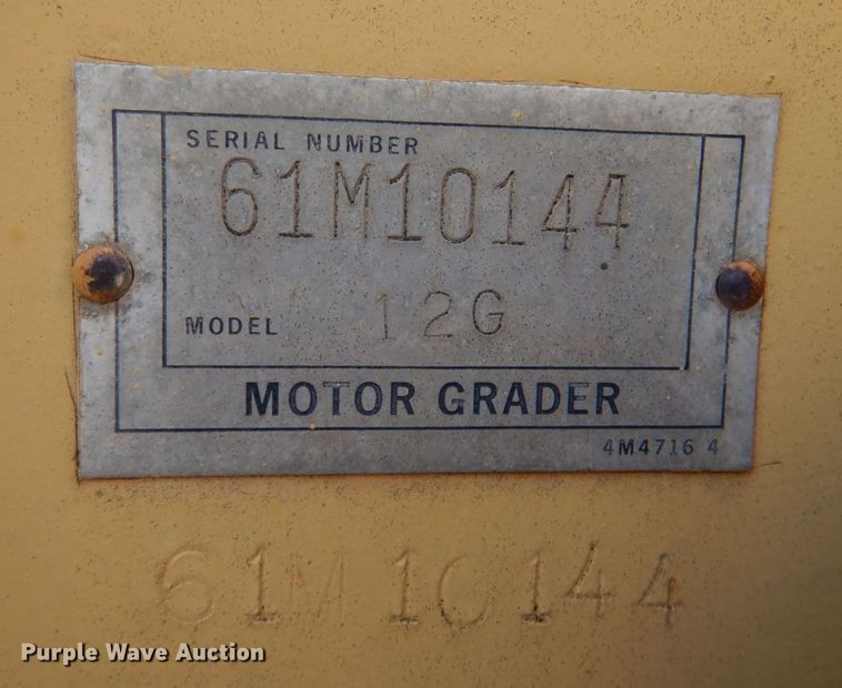 image for item DK3646 1983 Caterpillar 12G  motor grader