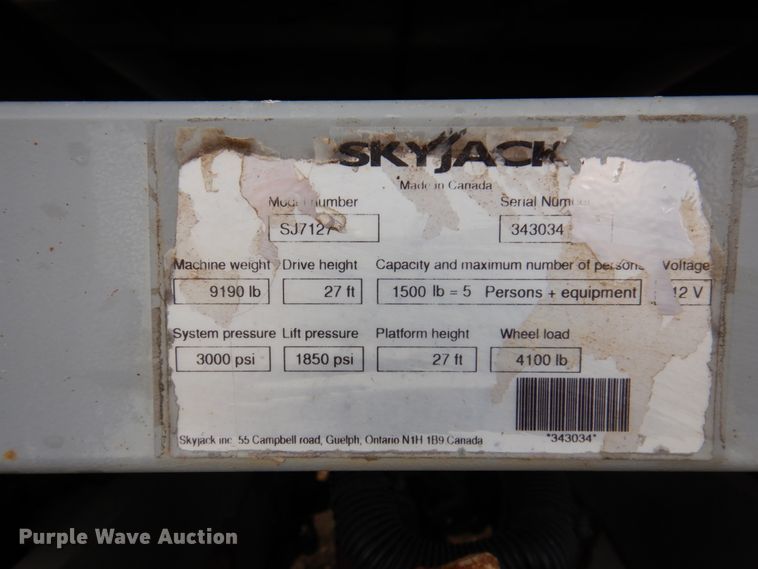 image for item DL3742 Sky Jack SJ7127  scissor lift