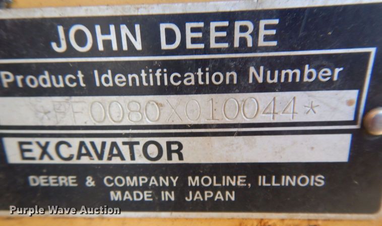image for item DM5406 1999 John Deere 80  excavator