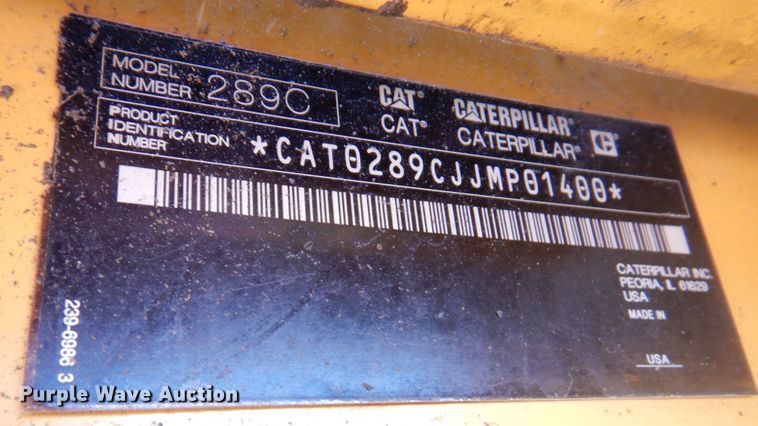 image for item DM6070 2010 Caterpillar 289C  tracked skid steer loader