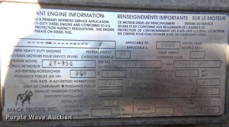 image for item DM6077 1997 Mack DM688S  crane truck