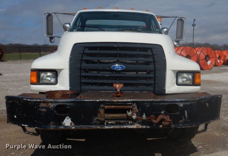 image for item DM7258 1996 Ford F800  dump flatbed truck