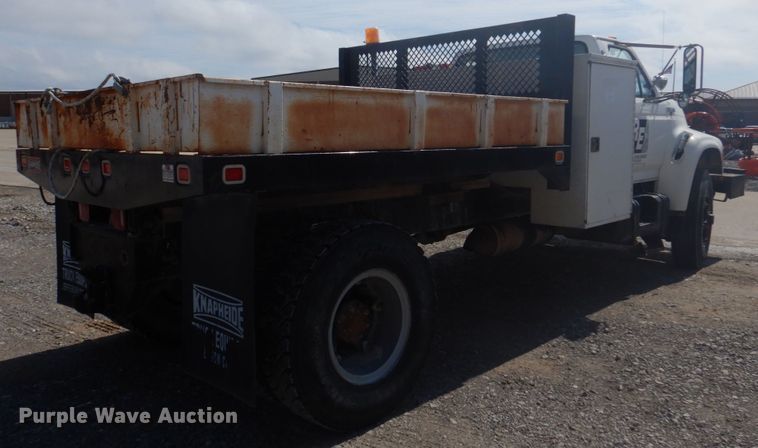 image for item DM7258 1996 Ford F800  dump flatbed truck