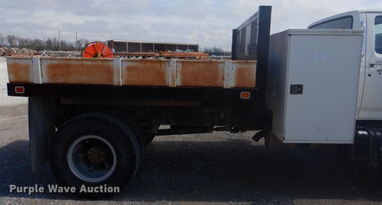 image for item DM7258 1996 Ford F800  dump flatbed truck