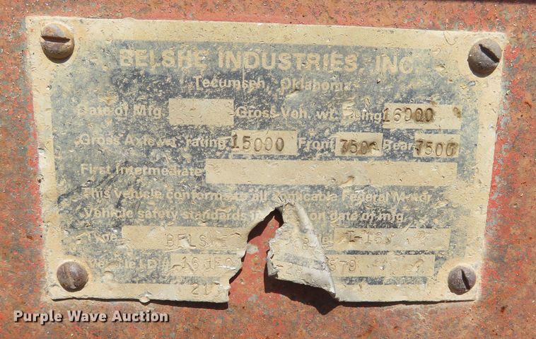 image for item DN7923 1998 Belshe Industries L-16  equipment trailer