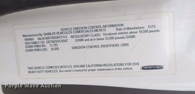 image for item DP4519 2016 Freightliner M2 106  utility / service truck